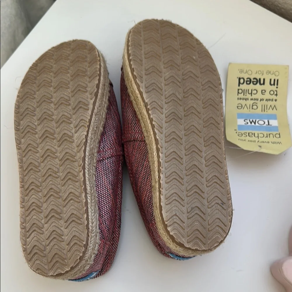 Toms Red and Cream Moccasin Slip-On Shoes